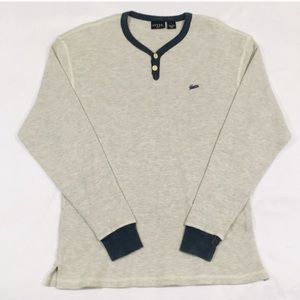 Men's vintage guess long sleeve henley